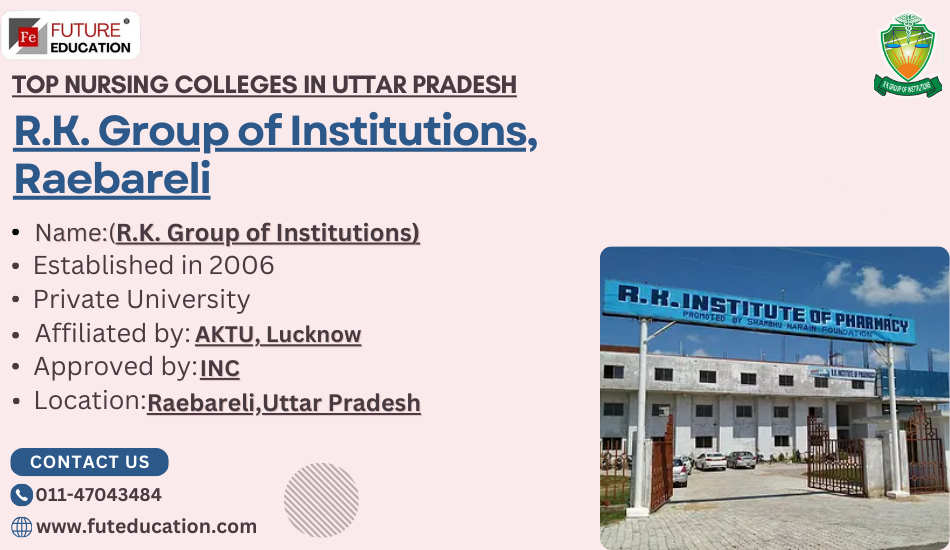 Nursing Admissions 2024 in R.K. Group of Institutions Bareilly: Admissions, Counselling, Courses, and More R.K. Group of Institutions (RKGI), located in Bareilly, Uttar Pradesh, is recognized as a Top Nursing Institute in UP. Established in 2019, RKGI has become one of the Best Nursing Colleges in UP due to its comprehensive academic programs, modern infrastructure, and dedicated faculty.  This blog provides an in-depth overview of RKGI’s nursing and paramedical programs, admission process, campus facilities, and more for Nursing Admission 2024. Detail Information Name of the Institute R.K. Group of Institutions (RKGI) Popular Name RKGI Location Bareilly, Uttar Pradesh, India Official Website https://www.rkgoi.com/  Year of Establishment 2019 Institute Type Private Affiliated With Atal Bihari Vajpayee Medical University, Lucknow Approved By Indian Nursing Council (INC), AICTE, PCI Courses Offered B.Sc Nursing, ANM, and Various Paramedical Courses  Eligibility Criteria RKGI offers the following nursing and paramedical courses with specific eligibility requirements: B.Sc (Nursing) Eligibility: Candidates with Science who have passed the qualifying 12thStandard examination (10+2)and must have obtained a minimum of 45% marks in Physics, Chemistry, and Biology (PCB) taken together and passed in English individually from any recognized board. In respect of candidates belonging to SC/ST/OBC the marks obtained in 3 core subjects shall be 40% instead of 45% for General Category candidates. Age Limit: 17-35 years. ANM (Auxiliary Nurse Midwifery) Eligibility: The candidate must have passed 10+2 from a recognized board. Age Limit: 17-35 years. Diploma in Optometry Eligibility: Passed 12th standard with Science subjects (Physics, Chemistry, and Biology). Age Limit: 17-35 years Diploma in Operation Theatre Technology (Dip. in OT-Tech) Eligibility: Passed 12th standard from a recognized school board or its equivalent exam. Age Limit: 17-35 years Diploma in Physiotherapy (DPT) Eligibility: Passed 12th standard with Science subjects. Age Limit:17-35 years Nursing Admission Process in RKGI Bareilly 2024 Securing admission at the Best Nursing Institute in UP involves several steps. Here’s how to apply for Nursing Admission 2024: Application Form: Obtain the form from the RKGI website or the admission office. Merit-Based Selection: Admission is based on the merit of the qualifying examination. Shortlisted candidates will be invited for counselling. Counselling Session: During the counselling session, candidates can select their preferred course and submit the necessary documents for verification. Final Admission: Based on the merit list and counselling outcomes, the final list of selected candidates is published. Complete the fee payment and other formalities to confirm admission. Nursing Admissions 2024 in RKGI Bareilly: Courses Offered, Seat Matrix, and Fees RKGI provides the following nursing and paramedical programs. Here are the specifics: B.Sc (Nursing) Duration: 4 years Seats: 40 Fee: ₹80000 ANM (Auxiliary Nurse Midwifery) Duration: 2 years Seats: 40 Fee:  Diploma in Optometry Duration: 2 years Seats:  Fee:  Diploma in Operation Theatre Technology (Dip. in OT-Tech) Duration: 2 years Seats:  Fee:  Diploma in Physiotherapy (DPT) Duration: 2 years Seats:  Fee:  Campus Life and Facilities Campus life at R.K. Group of Institutions (RKGI), Bareilly, is vibrant and engaging. Students can participate in various activities, including sports, cultural events, and numerous clubs, helping them make friends and grow personally.  The campus offers comfortable hostels, good dining options, and recreational areas, ensuring students have a balanced and enjoyable experience. The friendly and inclusive atmosphere at RKGI helps students feel welcome and supported throughout their studies. Facilities at R.K. Group of Institutions Bareilly Academic Facilities: RKGI has modern classrooms with advanced technology to enhance learning. The institute also provides well-equipped laboratories for practical training and research. The extensive library offers a wide range of books, journals, and digital resources to support students in their academic pursuits. Accommodation and Dining: The institute offers comfortable hostels with clean rooms, study desks, and internet access. The dining facilities provide a variety of healthy and nutritious meals to cater to different dietary needs, ensuring students have a good living environment. Recreational Facilities: RKGI has well-maintained sports grounds for outdoor games, indoor sports complexes, and gyms. There are also recreational areas where students can relax, socialise, and participate in various activities, promoting a healthy and active lifestyle. Health and Support Services: The institute provides comprehensive health services, including an on-campus health center for medical care and regular check-ups. Counselling services are available to support students' mental well-being. Reliable transportation services help students commute easily within and around the campus. Additionally, academic advising and career counselling are offered to help students succeed in their studies and plan their future careers. Alumni Network and Career Support RKGI ensures robust support for students and graduates through various initiatives: Alumni Mentorship Program: Current students are connected with alumni who provide guidance and share their professional experiences. This program helps students gain insights into the industry and receive valuable career advice. Career Fairs and Networking Events: RKGI organizes career fairs and networking events where students can meet potential employers and industry leaders. These events offer excellent opportunities to explore job prospects and establish professional connections. Job Placement Assistance: The placement cell at RKGI is dedicated to helping students secure job opportunities. It works closely with top healthcare organizations to arrange campus placements and interviews, providing resources and training to enhance students' employability. Alumni Association: The RKGI Alumni Association actively engages with graduates, organizing reunions and professional development workshops. This association keeps alumni connected with the institute and provides a platform for continuous learning and networking. Industry Collaborations: RKGI has established collaborations with various healthcare institutions and companies, which not only facilitate internships and training opportunities but also help in keeping the curriculum updated with the latest industry trends and practices. Conclusion For aspiring nurses and healthcare professionals, R.K. Group of Institutions (RKGI) is undeniably the Best Nursing Institute in UP. The institute's outstanding academic programs, modern facilities, and dedicated faculty provide a robust foundation for a successful career in nursing.  RKGI's holistic approach to education ensures that students are well-prepared to meet the demands of the healthcare industry. As Nursing Admission 2024 approaches, RKGI Bareilly remains a premier choice for those seeking top-quality nursing and paramedical education.  With its strong alumni network and comprehensive career support services, RKGI Bareilly stands out as a leading institution for nursing and paramedical education in Uttar Pradesh and beyond. Choosing RKGI Bareilly means embarking on a fulfilling and successful career in nursing and healthcare.